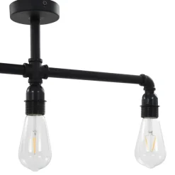 vidaXL Lámpara de techo negra 3 bombillas E27 Sale