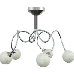 vidaXL Lámpara de techo pantallas cristal redonda 5 bombillas LED G9 Online