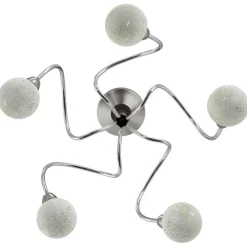vidaXL Lámpara de techo pantallas cristal redonda 5 bombillas LED G9 Online