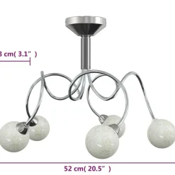 vidaXL Lámpara de techo pantallas cristal redonda 5 bombillas LED G9 Online