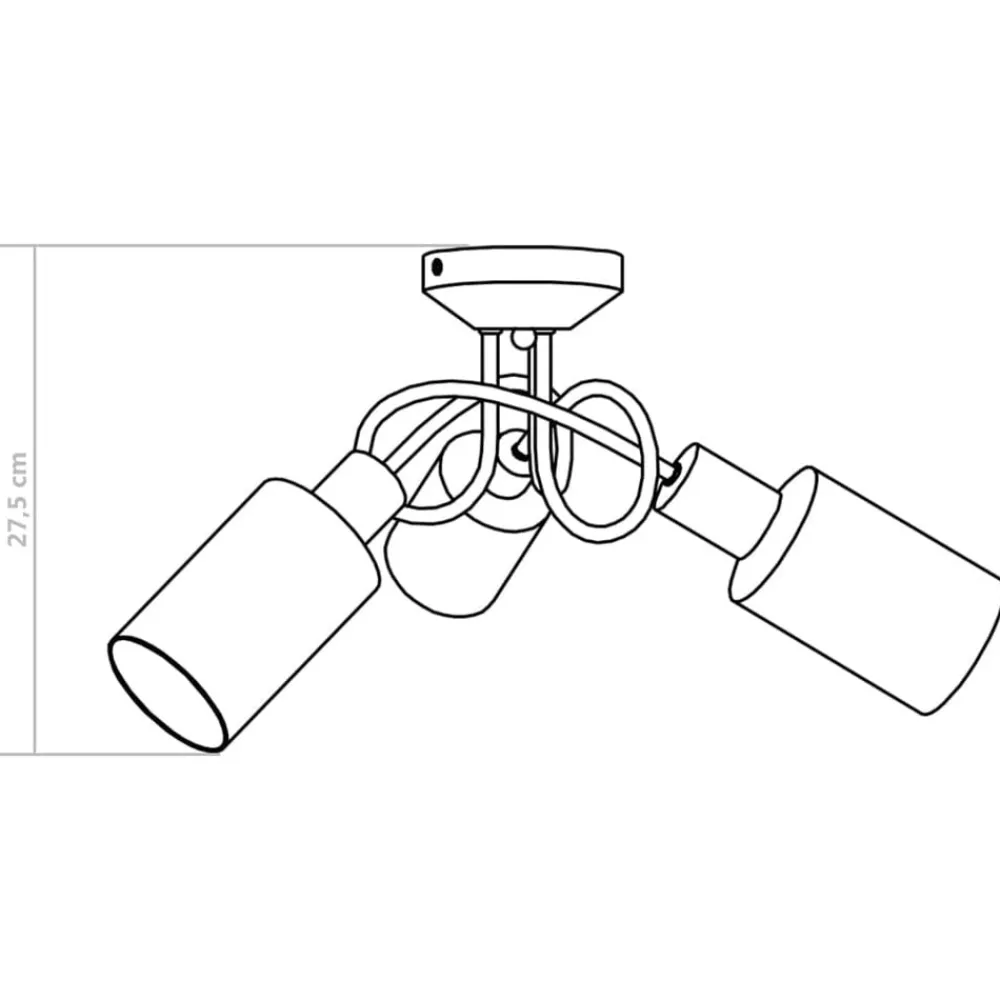 vidaXL Iluminación-Lámpara de techo pantallas cerámica cono blanco 3 bombillas E14