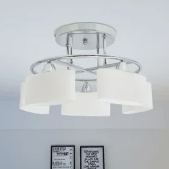 vidaXL Iluminación-Lámpara de techo pantalla cristal elipse 5 bombillas E14 200 W