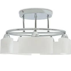 vidaXL Iluminación-Lámpara de techo pantalla cristal elipse 5 bombillas E14 200 W