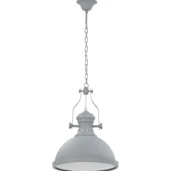 vidaXL Lámpara de techo redonda E27 Gris Hot