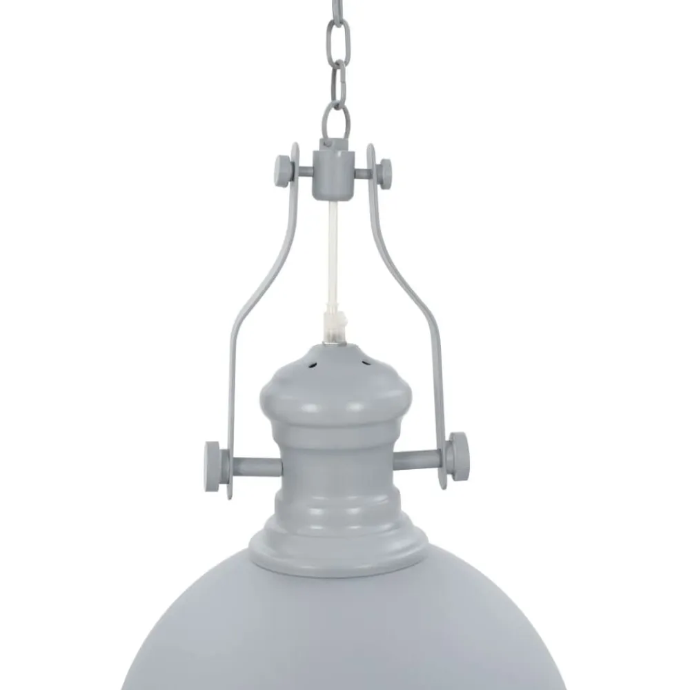 vidaXL Lámpara de techo redonda E27 Gris Hot