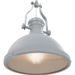 vidaXL Lámpara de techo redonda E27 Gris Hot
