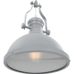 vidaXL Lámpara de techo redonda E27 Gris Hot