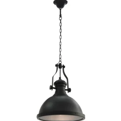 vidaXL Iluminación-Lámpara de techo redonda negra E27