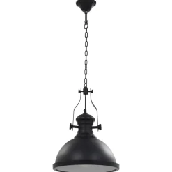 vidaXL Iluminación-Lámpara de techo redonda negra E27