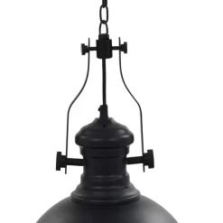 vidaXL Iluminación-Lámpara de techo redonda negra E27