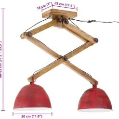 vidaXL Iluminación-Lámpara de techo desgastado 25 W E27 29x18x85 cm