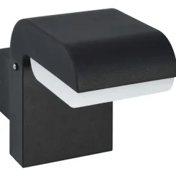 vidaXL Lámpara LED de pared para jardín ovalada negra 9 W Hot