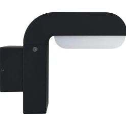 vidaXL Lámpara LED de pared para jardín ovalada negra 9 W Hot