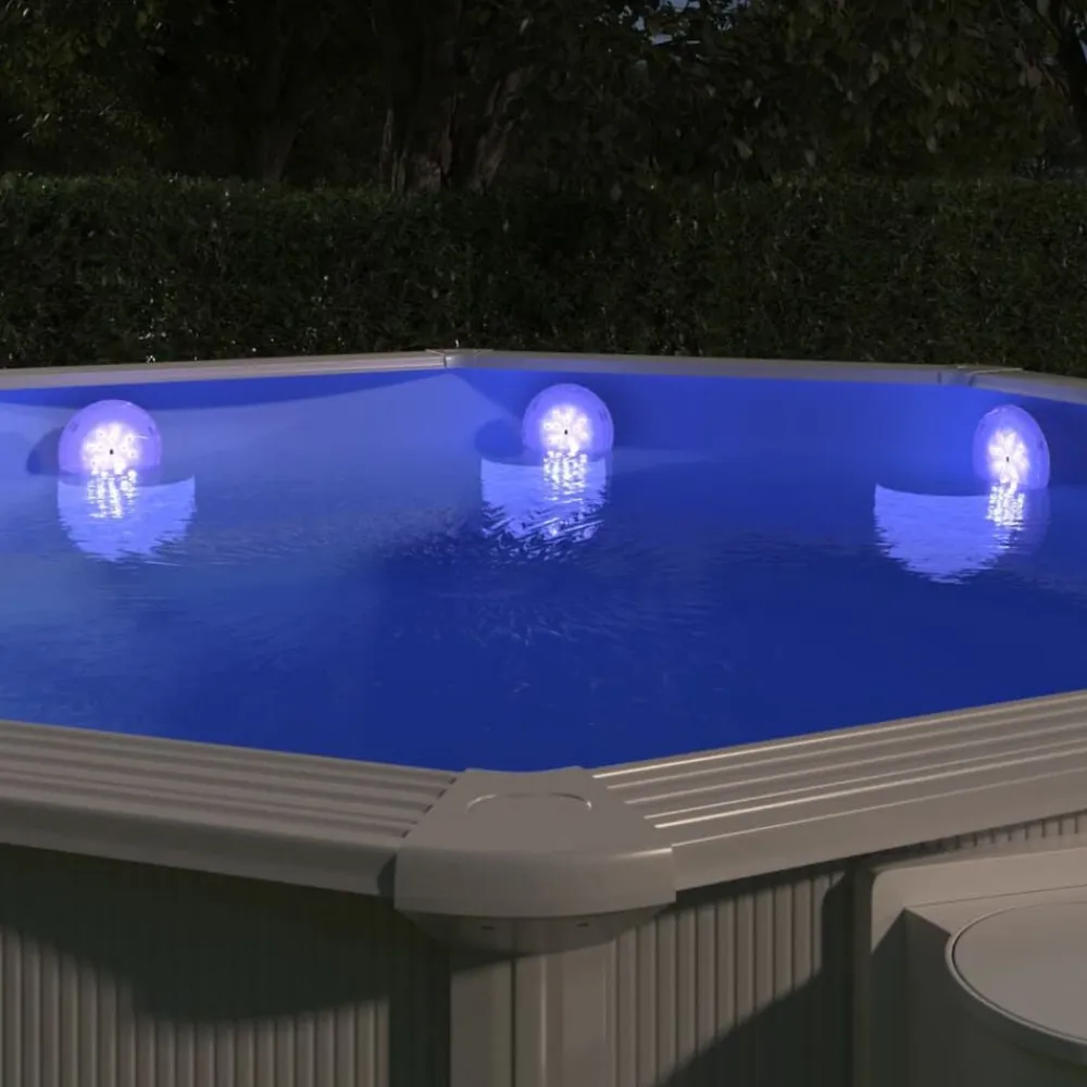 vidaXL Lámpara LED sumergible flotante piscina mando distancia Blanco Discount