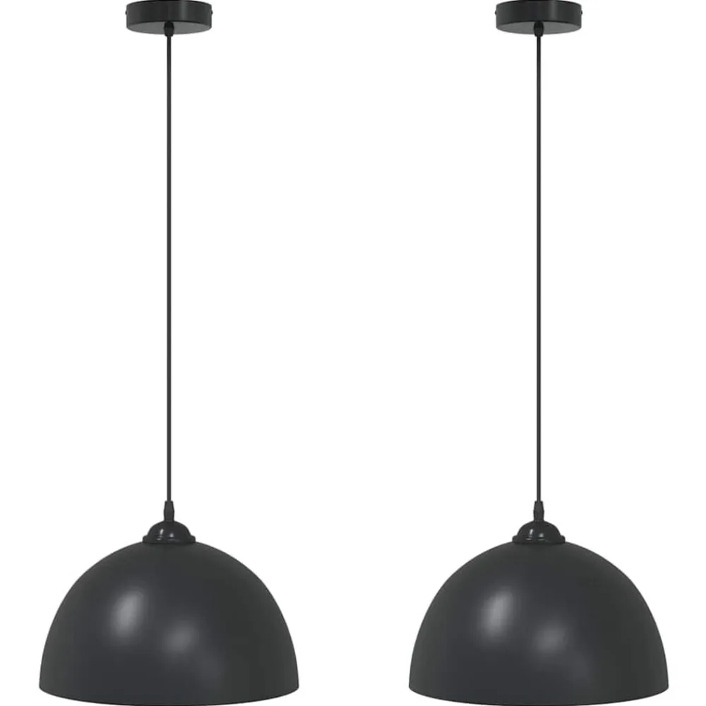 vidaXL Iluminación-Lámparas colgantes 2 uds regulable en altura E27 Ø 30 cm