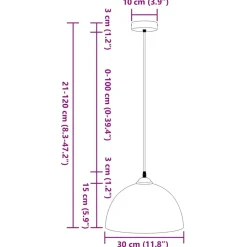 vidaXL Iluminación-Lámparas colgantes 2 uds regulable en altura E27 Ø 30 cm