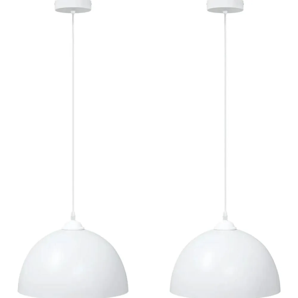 vidaXL Lámparas colgantes 2 uds regulable en altura E27 Ø 30 cm Blanco Hot