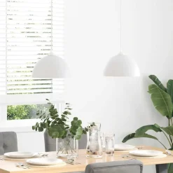 vidaXL Lámparas colgantes 2 uds regulable en altura E27 Ø 30 cm Blanco Hot