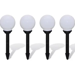 vidaXL Lámparas de camino de jardín 4 uds LED 15 cm con pincho New