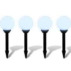 vidaXL Lámparas de camino de jardín 4 uds LED 15 cm con pincho New