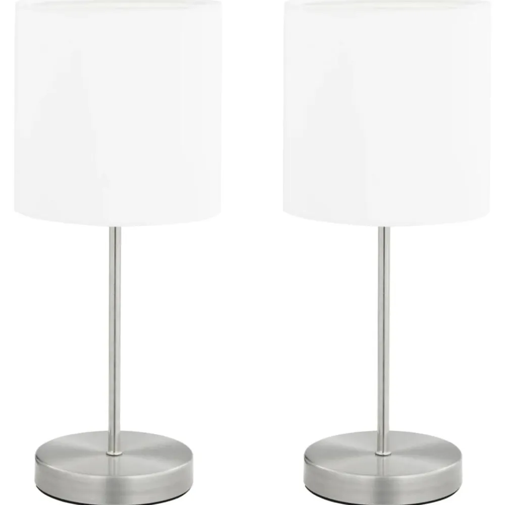 vidaXL Lámparas de mesa táctiles 2 unidades blanco E14 Discount