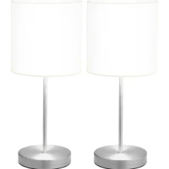 vidaXL Lámparas de mesa táctiles 2 unidades blanco E14 Discount