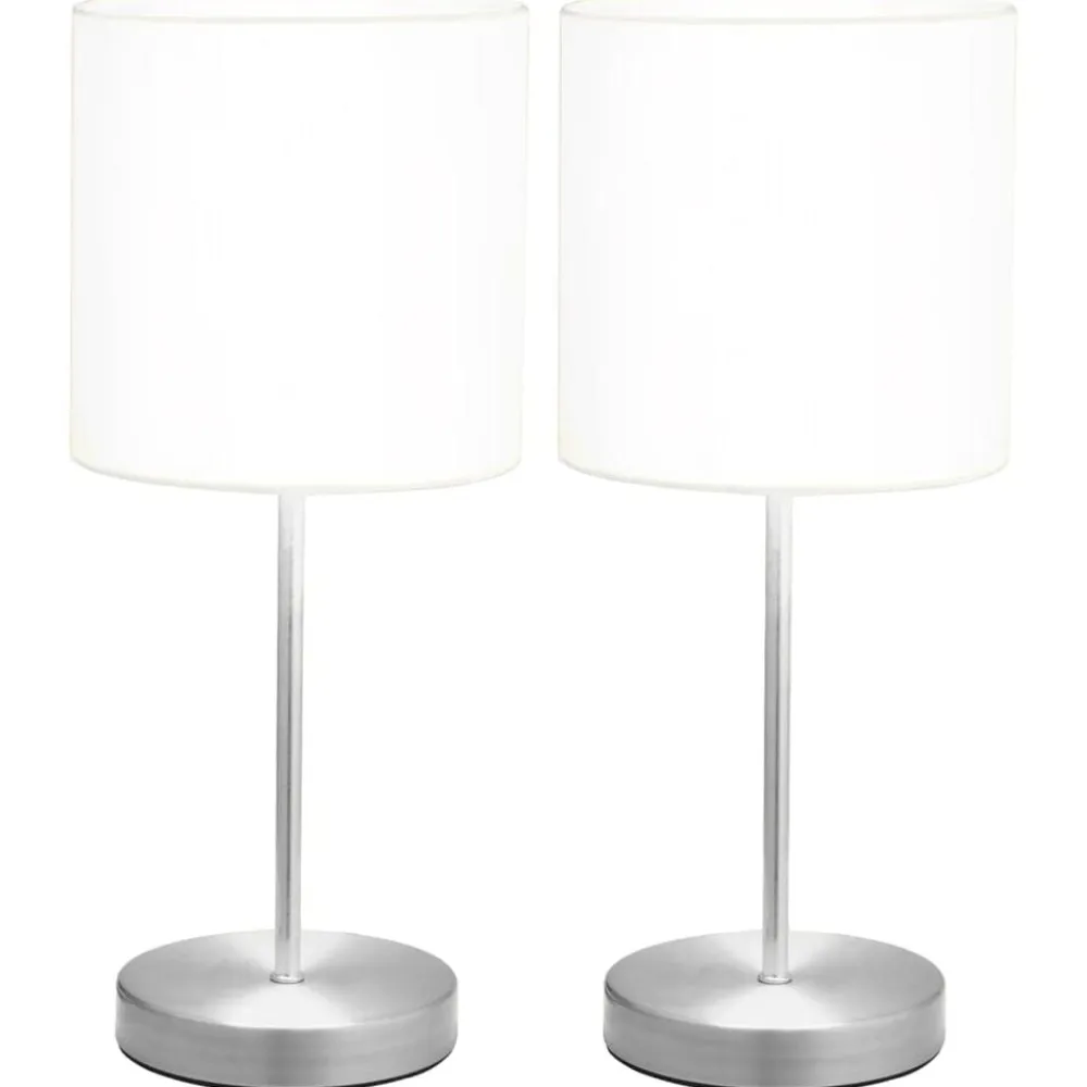vidaXL Lámparas de mesa táctiles 2 unidades blanco E14 Discount