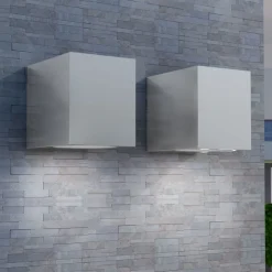 vidaXL Iluminación-Lámparas de pared cúbicas para exteriores 2 piezas