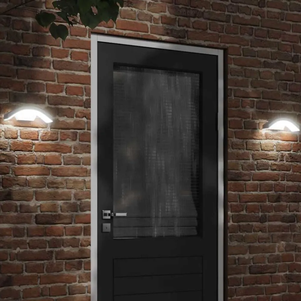 vidaXL Iluminación-Lámparas de pared LED exterior con sensor 2 uds aluminio