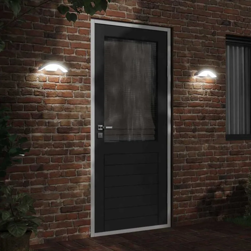 vidaXL Iluminación-Lámparas de pared LED exterior con sensor 2 uds aluminio