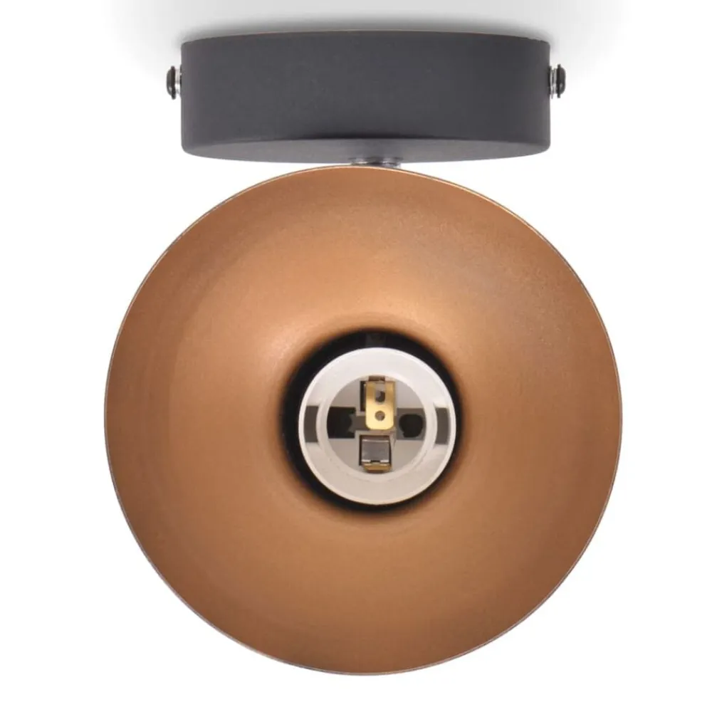 vidaXL Iluminación-Lámparas de pared para 2 bombillas E27 negra dorada 2 unidades