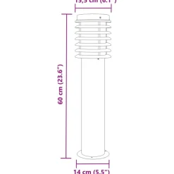 vidaXL Iluminación-Lámparas de suelo de exterior 3 unidades acero inoxidable 60 cm
