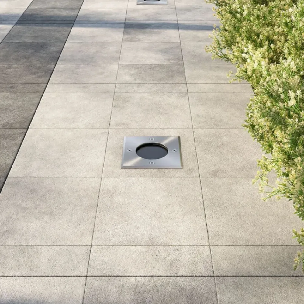 vidaXL Iluminación-Lámparas de suelo de jardín cuadradas 3 unidades