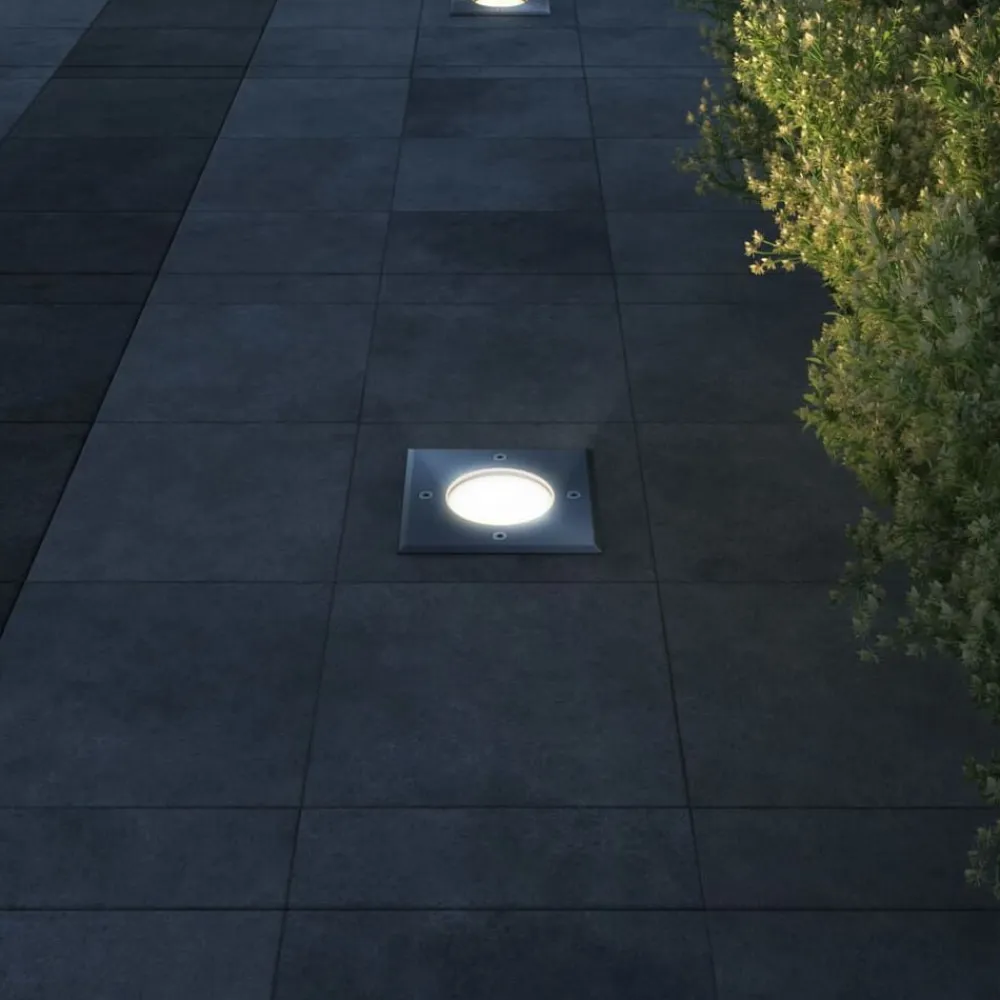vidaXL Iluminación-Lámparas de suelo de jardín cuadradas 3 unidades