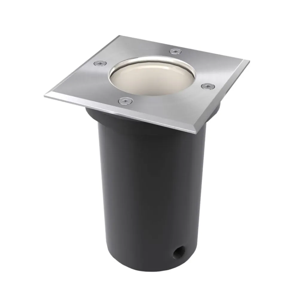 vidaXL Iluminación-Lámparas de suelo de jardín cuadradas 3 unidades