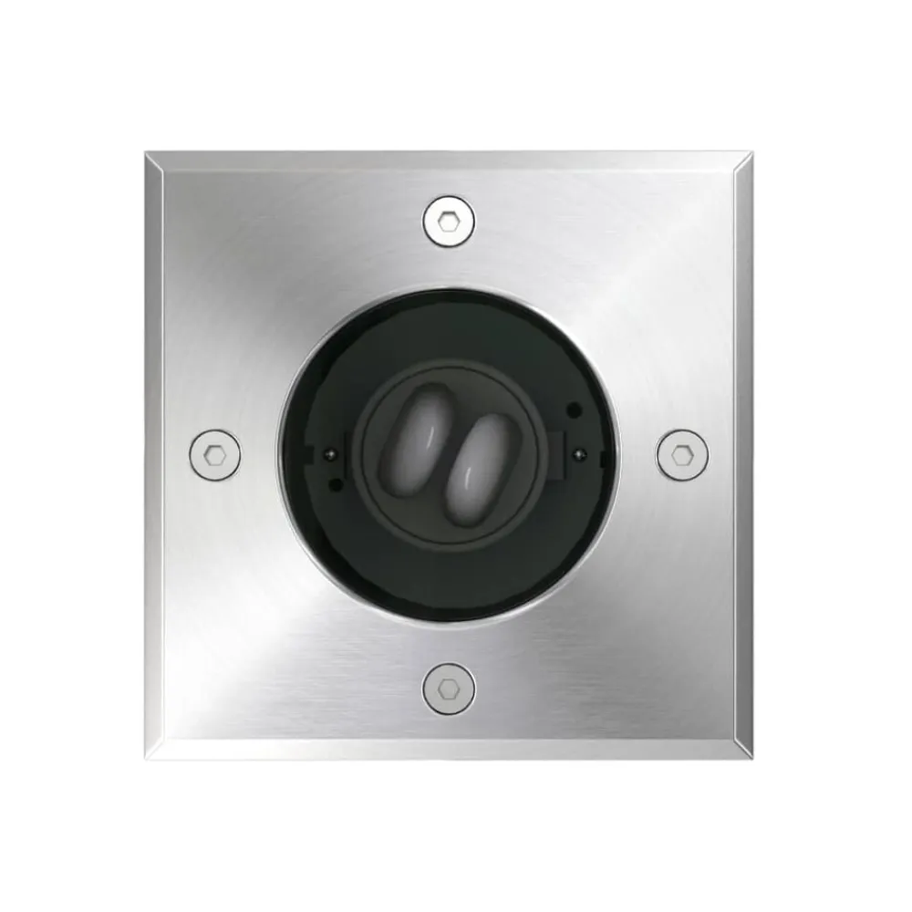 vidaXL Iluminación-Lámparas de suelo de jardín cuadradas 3 unidades