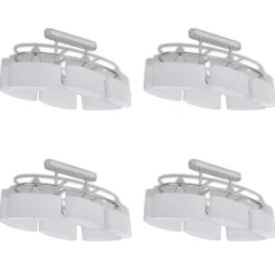 vidaXL Iluminación-Lámparas de techo 4 uds con pantalla de cristal elipsoidal E14