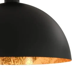 vidaXL Lámparas de techo 2 uds semiesféricas negro y dorado E27