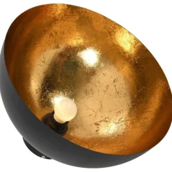 vidaXL Lámparas de techo 2 uds semiesféricas negro y dorado E27