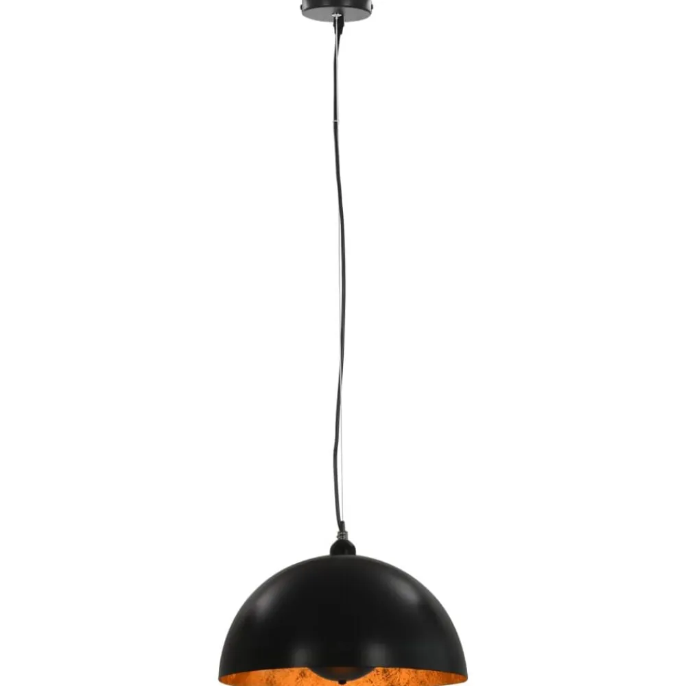 vidaXL Iluminación-Lámparas de techo 2 uds semiesféricas negro y dorado 40 cm E27