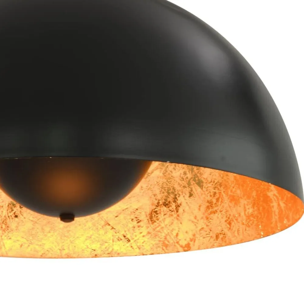 vidaXL Iluminación-Lámparas de techo 2 uds semiesféricas negro y dorado 40 cm E27