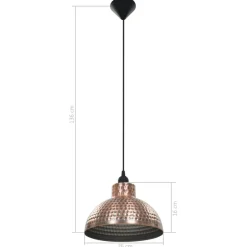 vidaXL Iluminación-Lámparas de techo semiesféricas 2 unidades color cobre