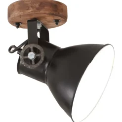 vidaXL Lámparas industriales de pared/techo 2 uds 20x25 cm E27 Negro Discount