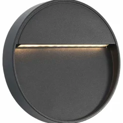 vidaXL Iluminación-Lámparas LED de pared para jardín 2 unidades redonda negra 3 W