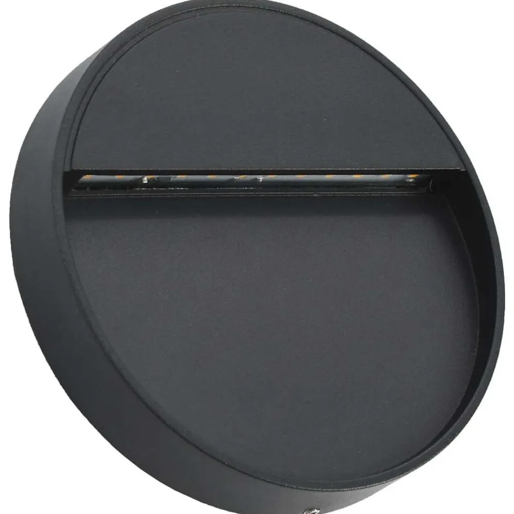 vidaXL Iluminación-Lámparas LED de pared para jardín 2 unidades redonda negra 3 W
