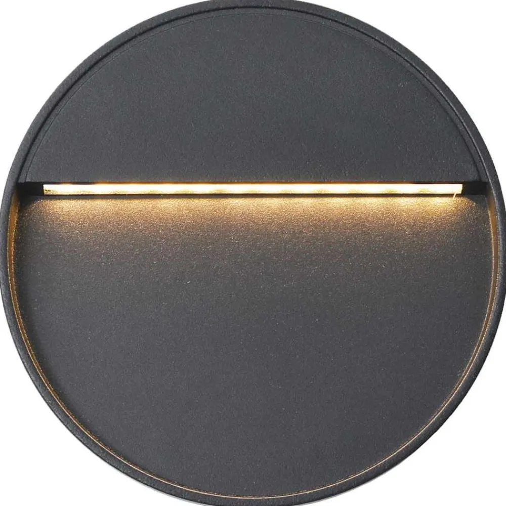 vidaXL Iluminación-Lámparas LED de pared para jardín 2 unidades redonda negra 3 W