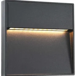 vidaXL Lámparas LED de pared para jardín 2 unidades cuadrada negra 3 W Outlet