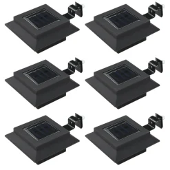 vidaXL Lámparas solares de exterior LED cuadradas 6 uds 12 cm Negro Discount