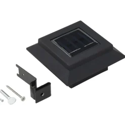 vidaXL Lámparas solares de exterior LED cuadradas 6 uds 12 cm Negro Discount