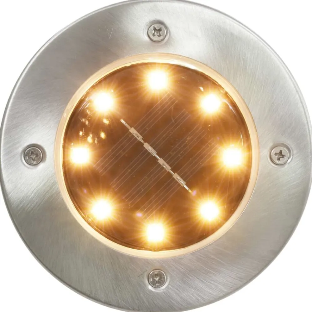 vidaXL Lámparas solares de suelo 8 unidades luces LED blanco cálido Blanco cálido Best